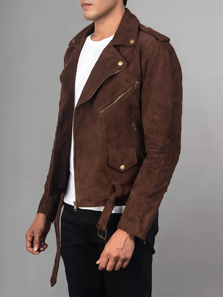 Allaric Alley Mocha Leather Biker Jacket