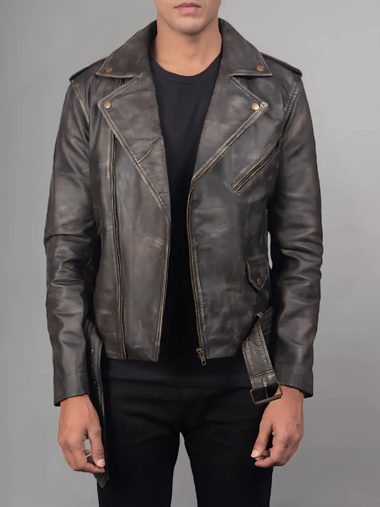 Allaric Alley Mocha Leather Biker Jacket