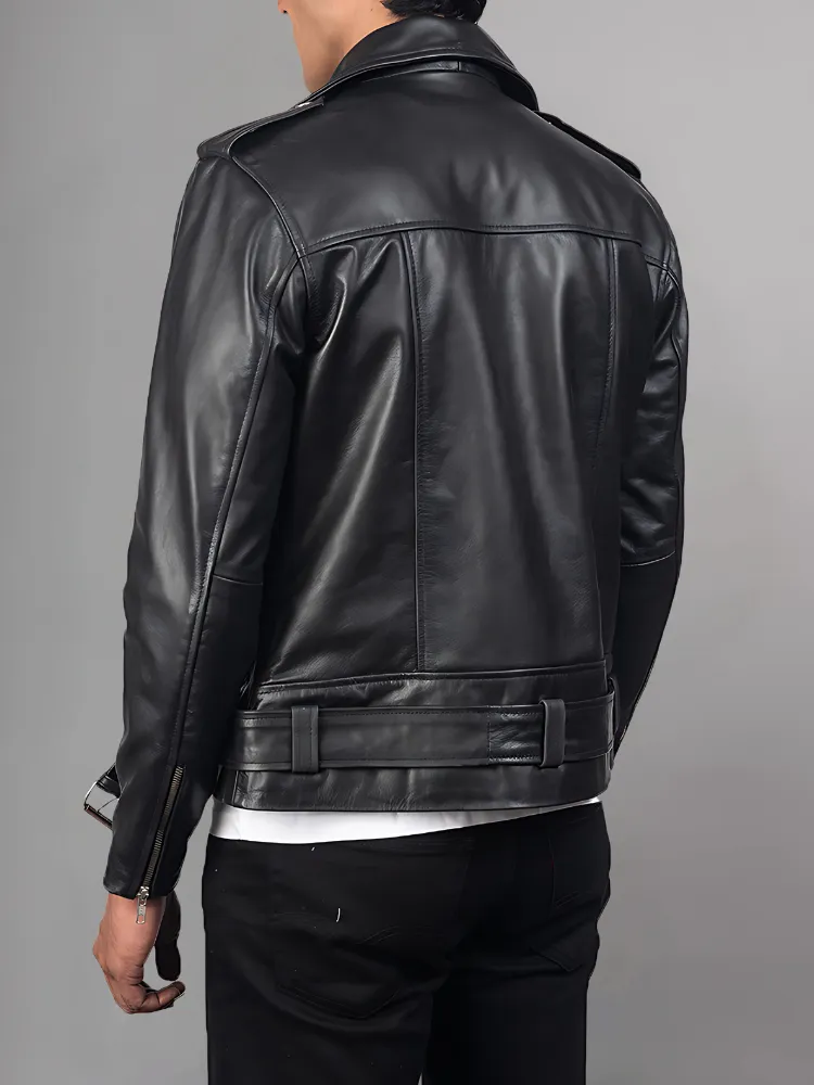 Allaric Alley Mocha Leather Biker Jacket