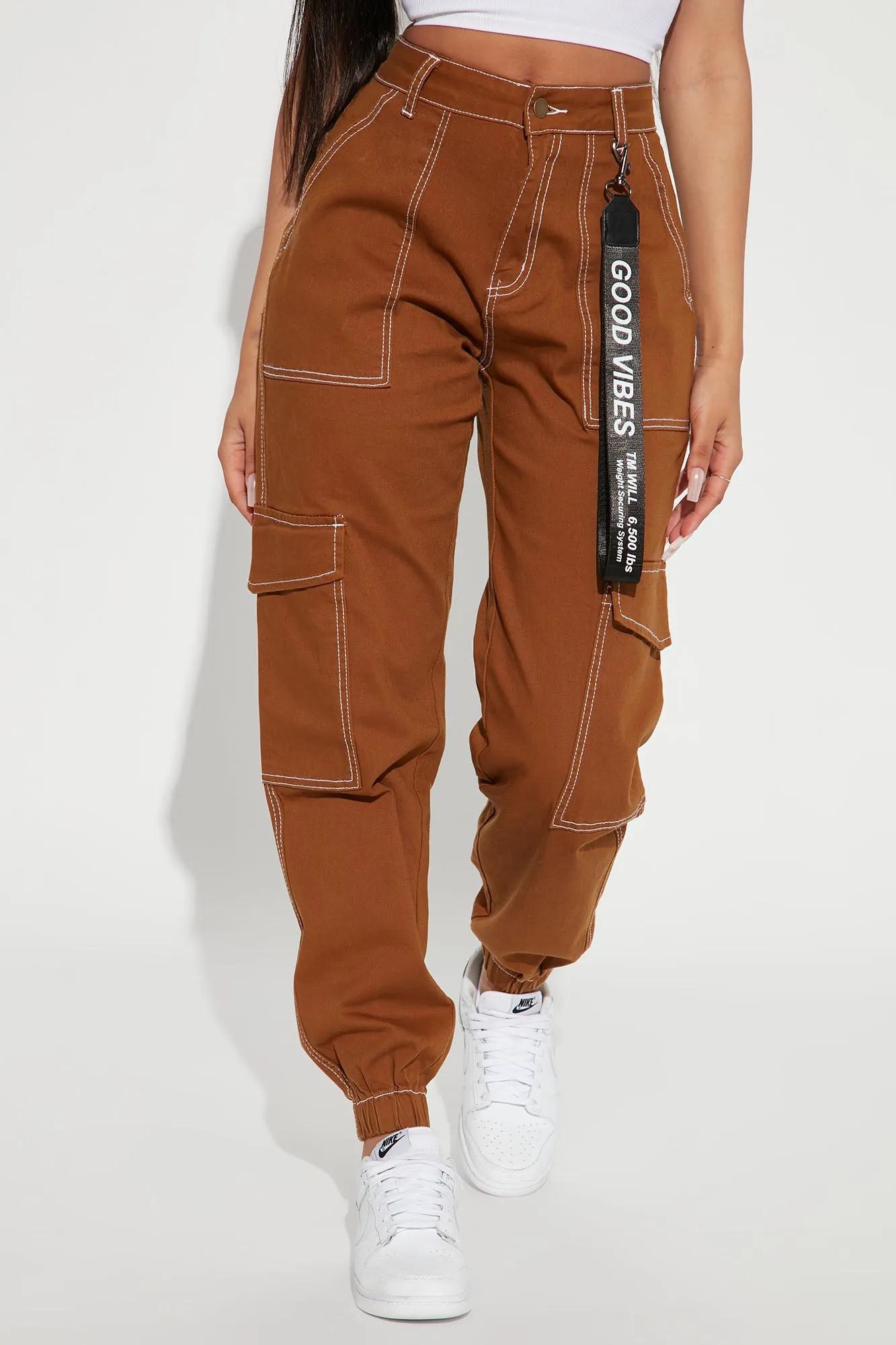 Always Good Vibes Cargo Pants 30 - Cognac