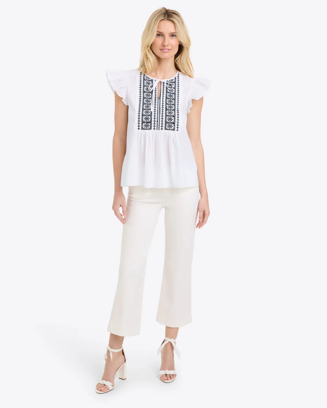 Ana Top in Embroidered Cotton