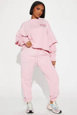 Apres Vibes Jogger Set - Pink