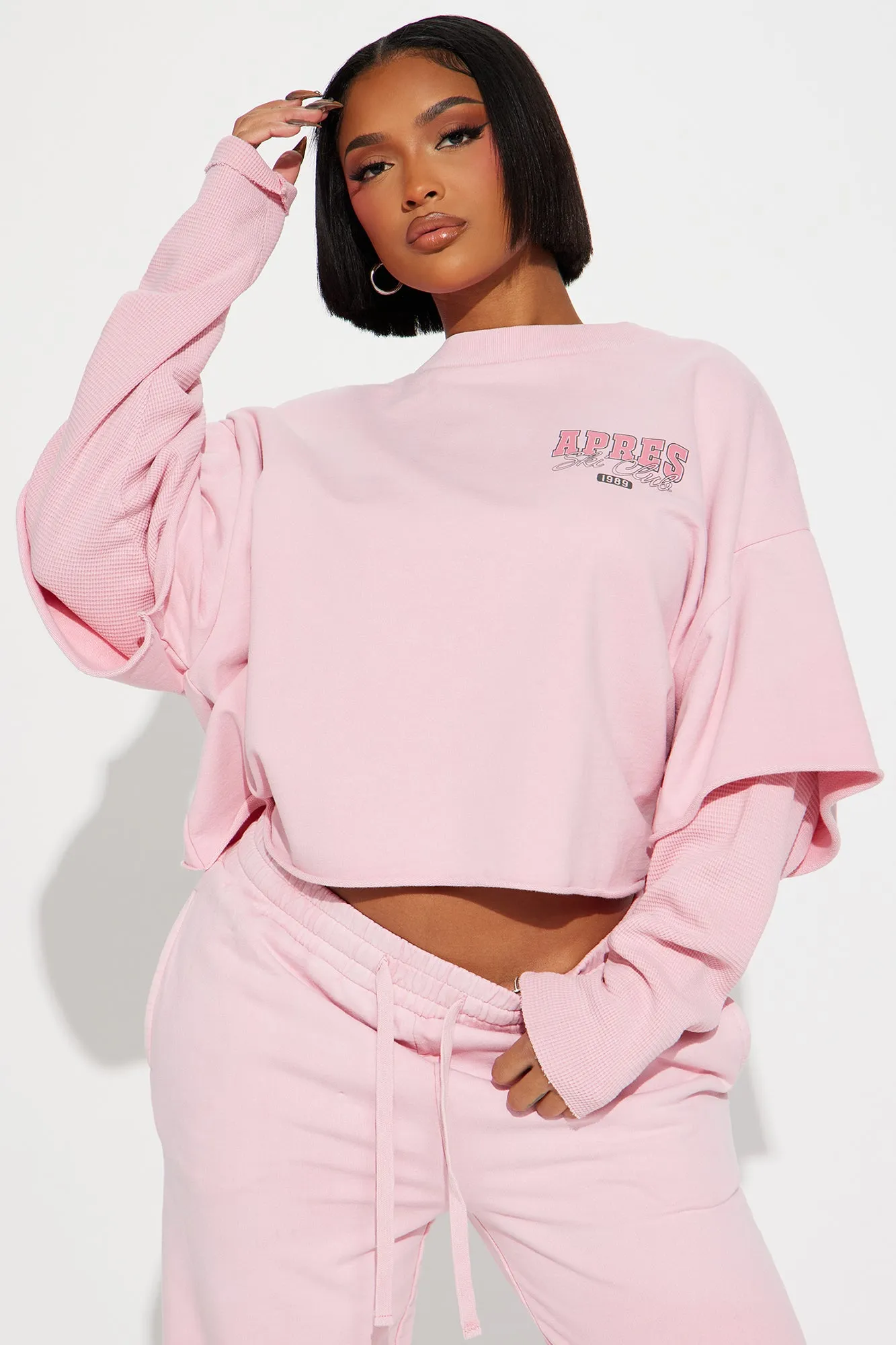 Apres Vibes Jogger Set - Pink