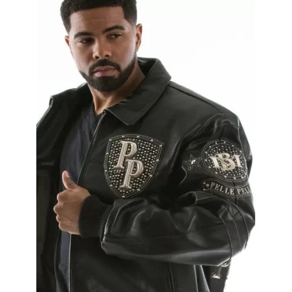 Best Style Genuine Quality Rfx Leather Pelle Pelle Legendary Black Stud Men Jacket For Sale