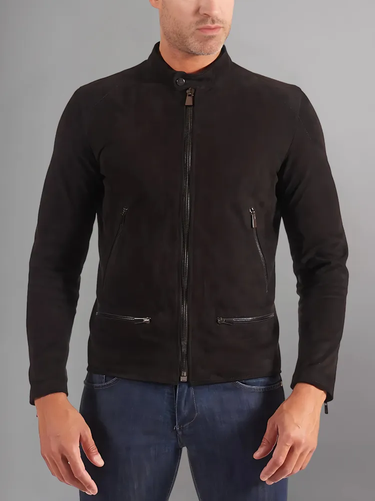 Black Motorcycle Brando Mens Leather Jacket