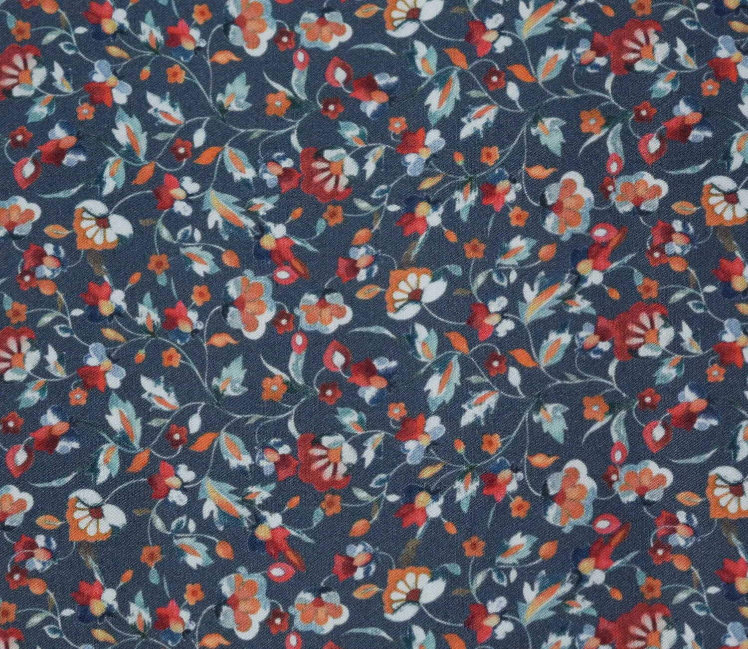 Blue Floral Digital Printed Pure Pashmina Fabric