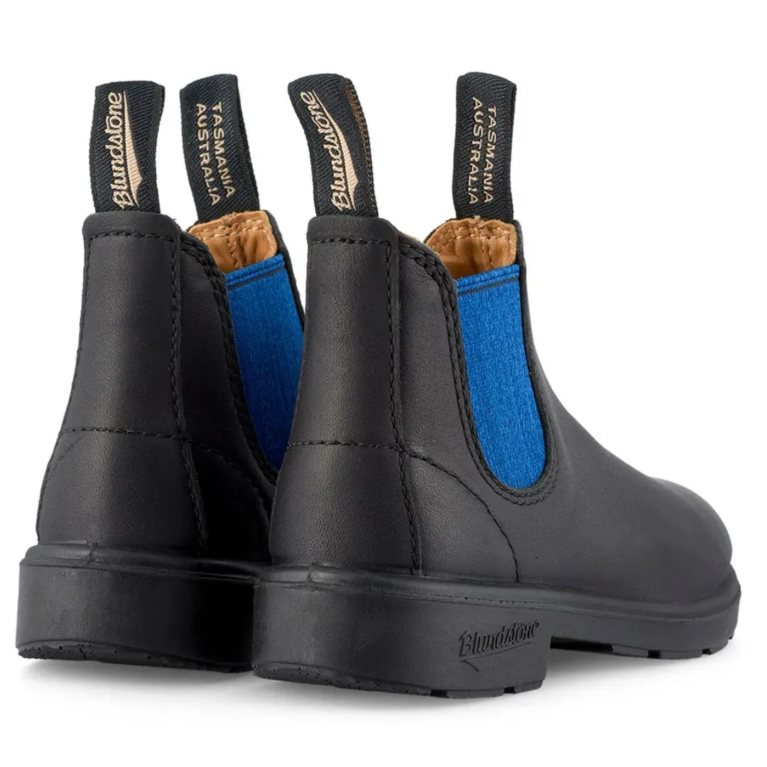 Blundstone 580 Kids Black Blue Slip On Chelsea Ankle Boots