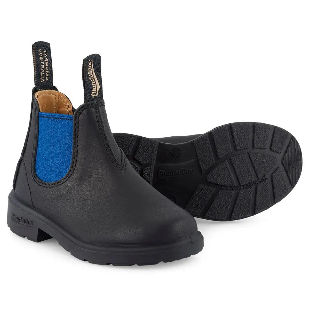 Blundstone 580 Kids Black Blue Slip On Chelsea Ankle Boots