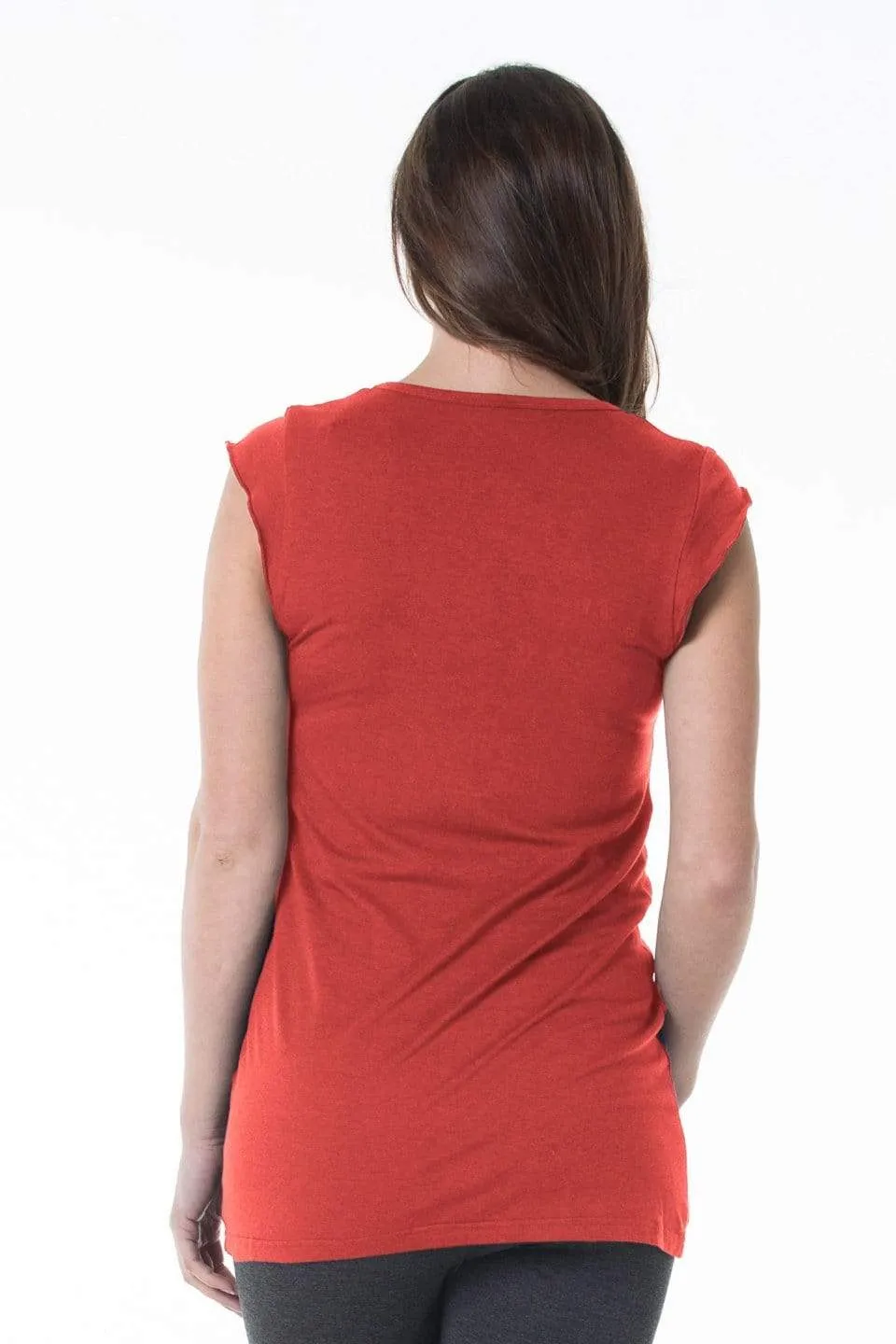 Briar Drape Nursing Top Dark Coral