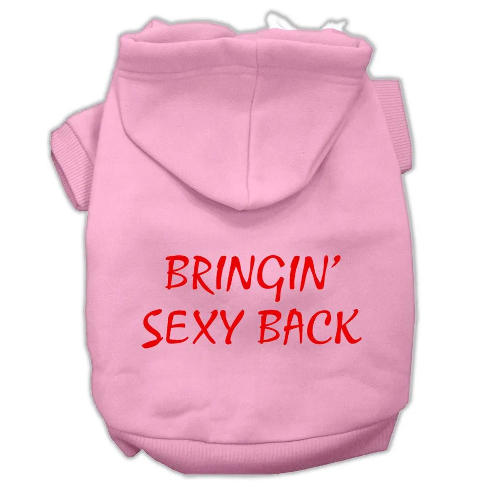 Bringin' Sexy Back Screen Print Pet Hoodies Light Pink Size XL (16)