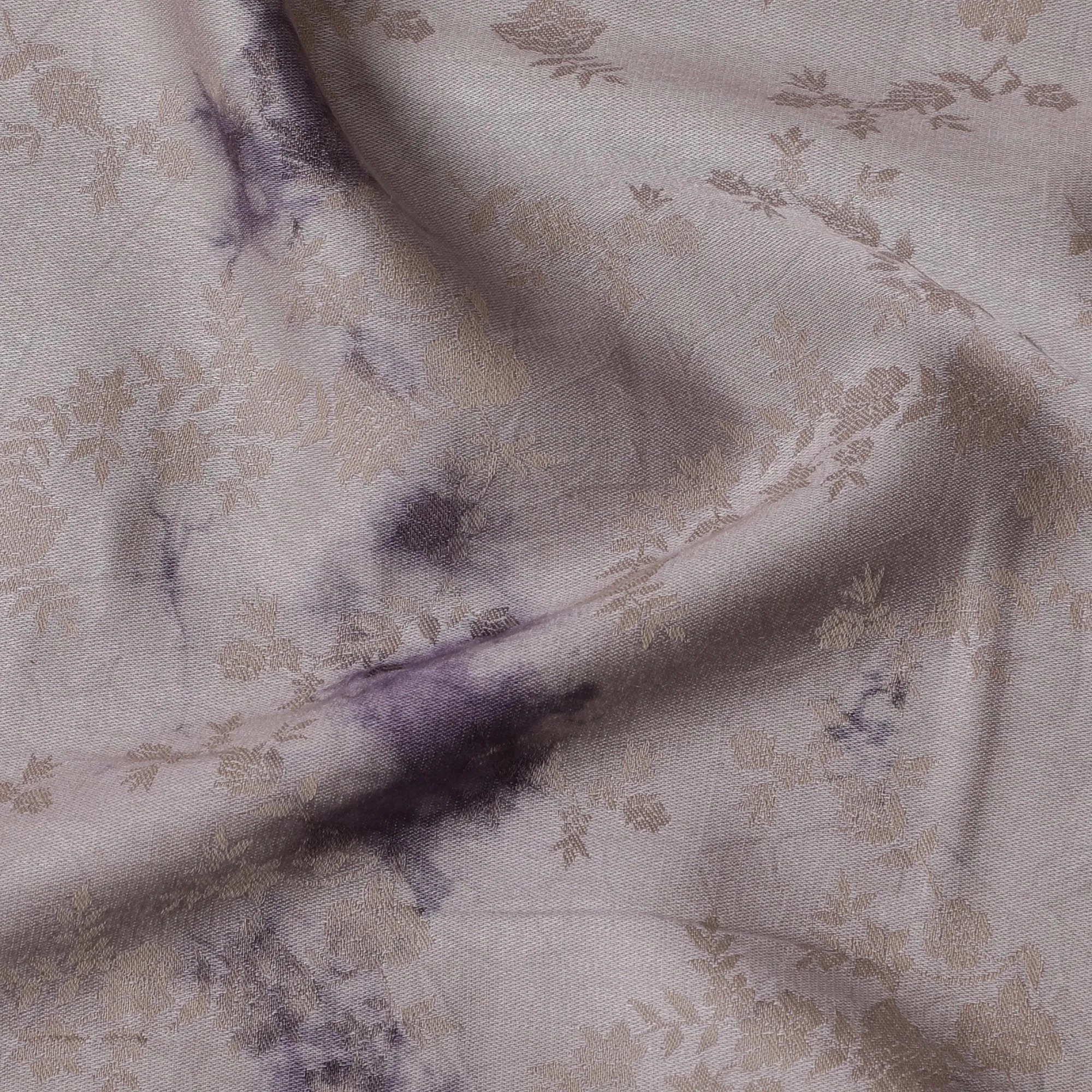 Cream and Mauve Floral Whisper Cotton Lawn Fabric, 140cm Wide - Authentic Indian Textile By the Meter-D18876