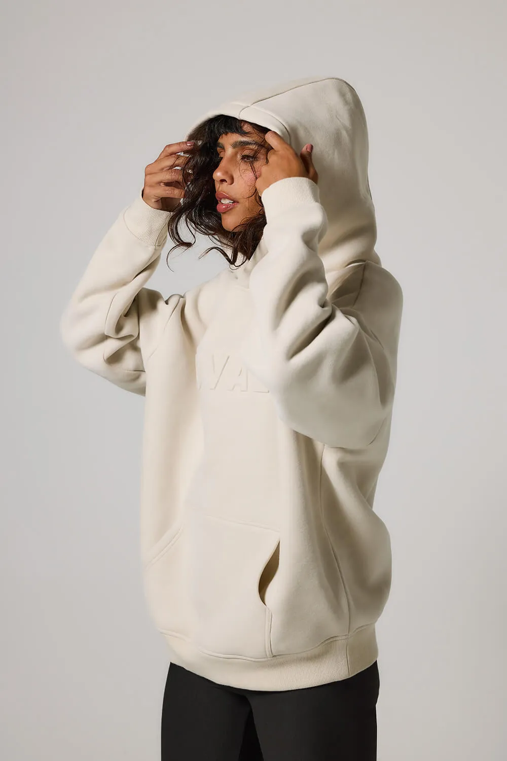 Curve Heavyweight Oversized Hoodie - Ecru