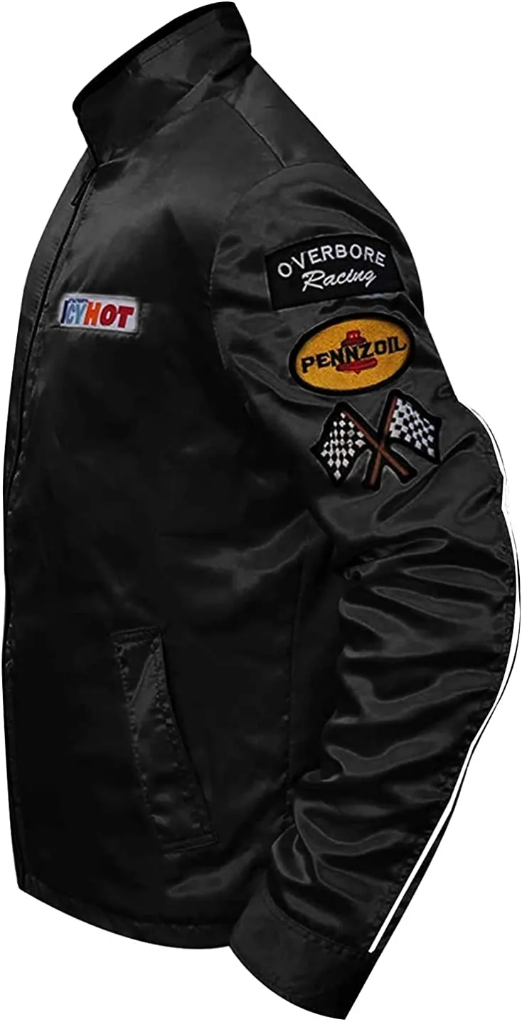 Death Proof Stuntman Mike Racing Black Satin Jacket