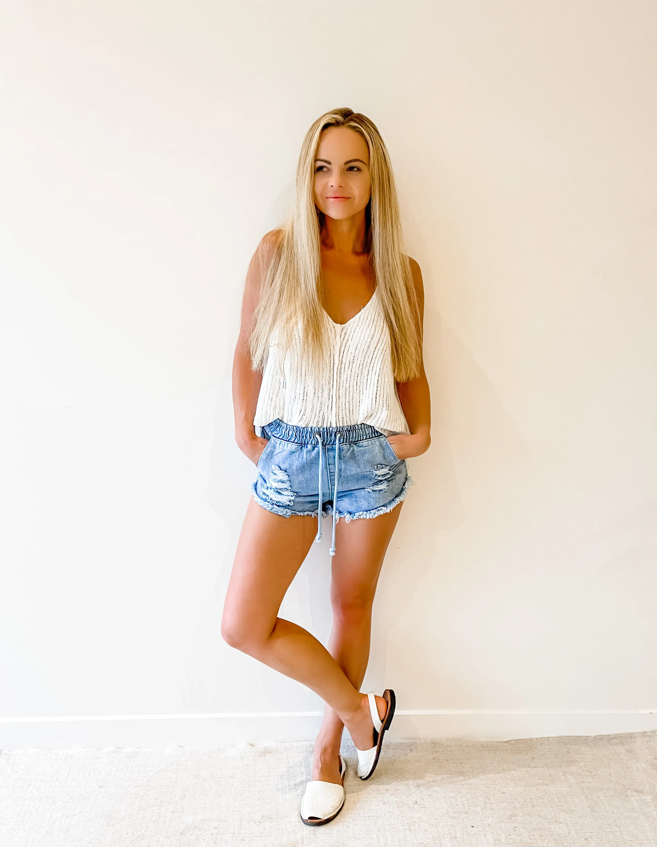 Denim Angel Shorts Ocean Blue