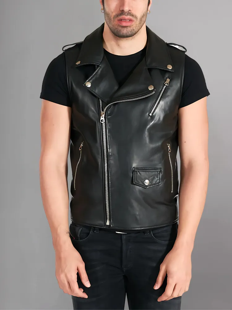 DYLAN MEN'S MOTORCYCLE LEATHER VEST