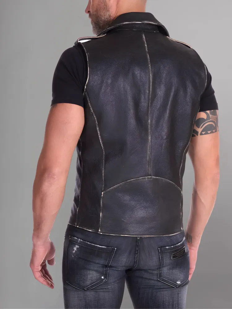 DYLAN MEN'S MOTORCYCLE LEATHER VEST