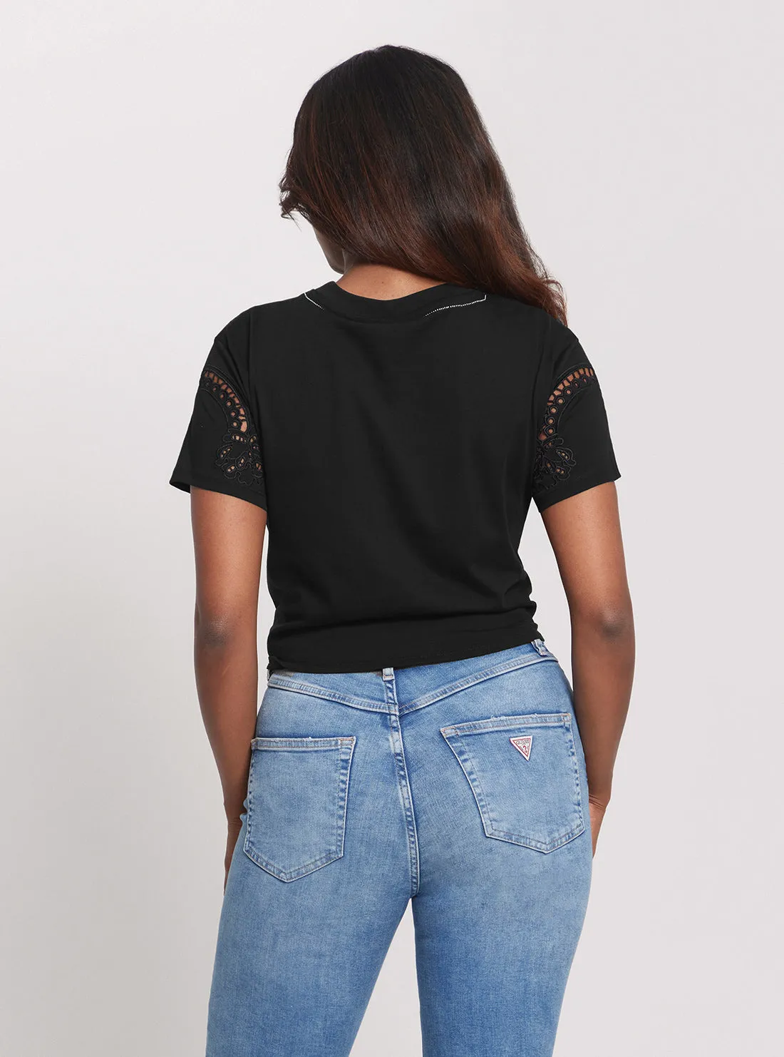 Eco Black Anjour Lace T-Shirt