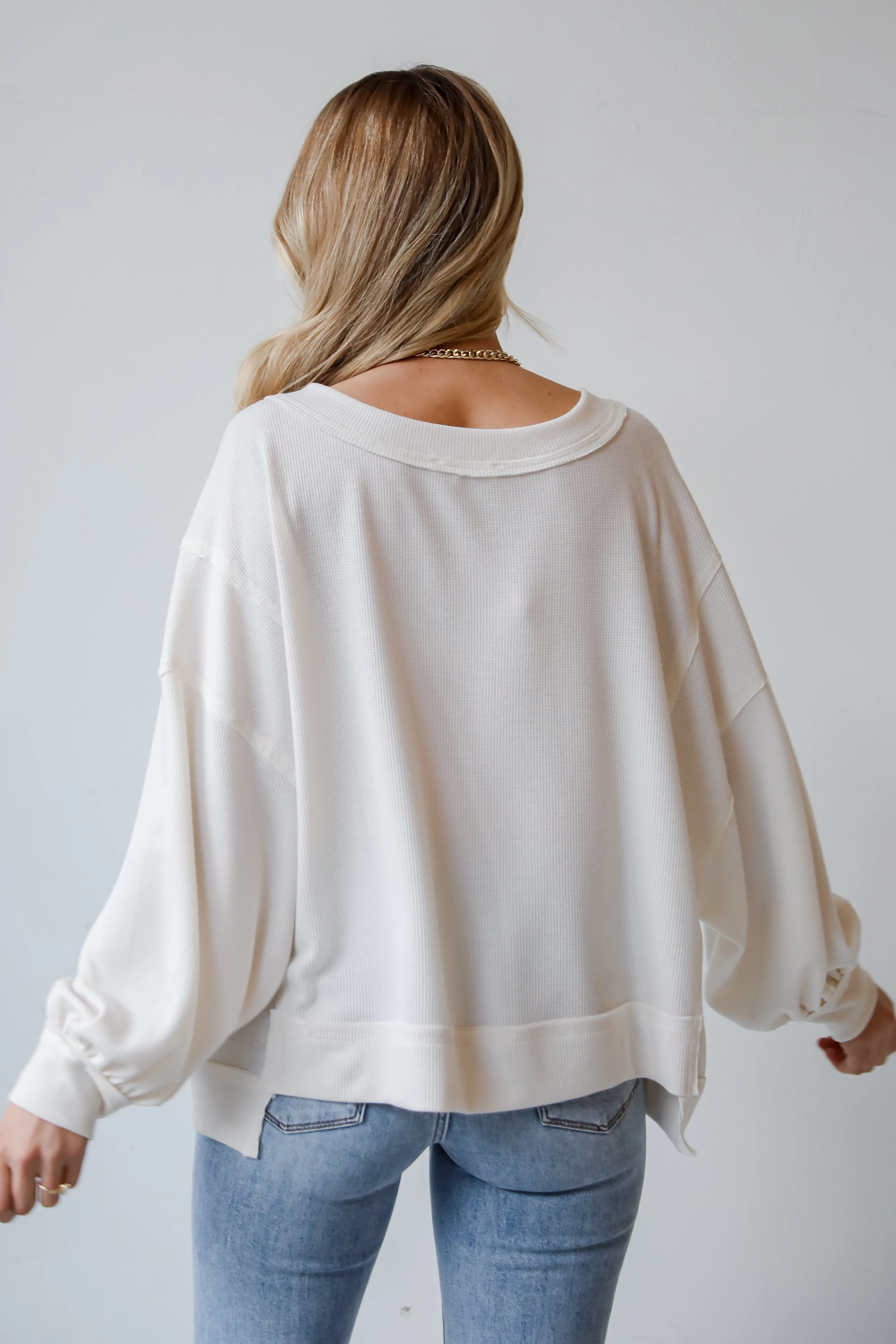 FINAL SALE - Timeless Perfection Off White Waffle Knit Top