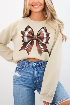 *Gameday Football Fall Cute Bow Sweatshirt