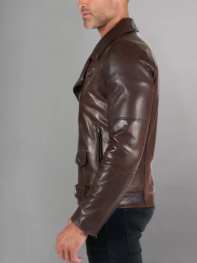 GENUINE COWHIDE LEATHER BRANDO LEATHER JACKET