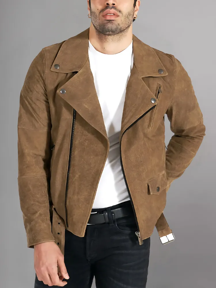 GENUINE COWHIDE LEATHER BRANDO LEATHER JACKET