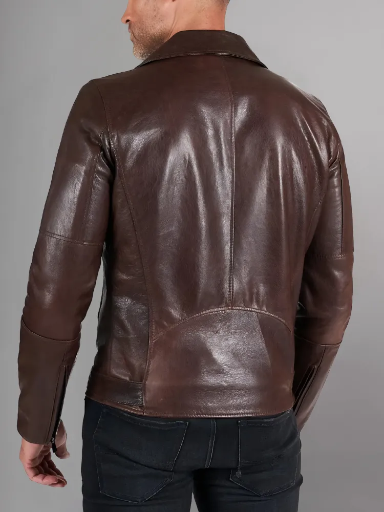 GENUINE COWHIDE LEATHER BRANDO LEATHER JACKET