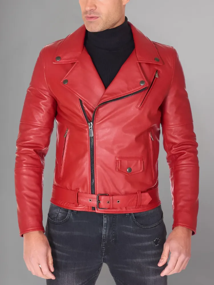 GENUINE COWHIDE LEATHER BRANDO LEATHER JACKET