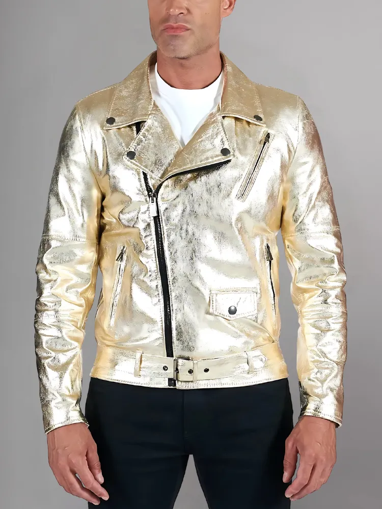 GENUINE COWHIDE LEATHER BRANDO LEATHER JACKET