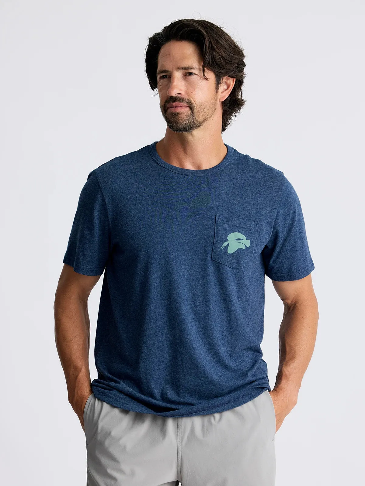 High Flyer Pocket Tee - Heather Navy