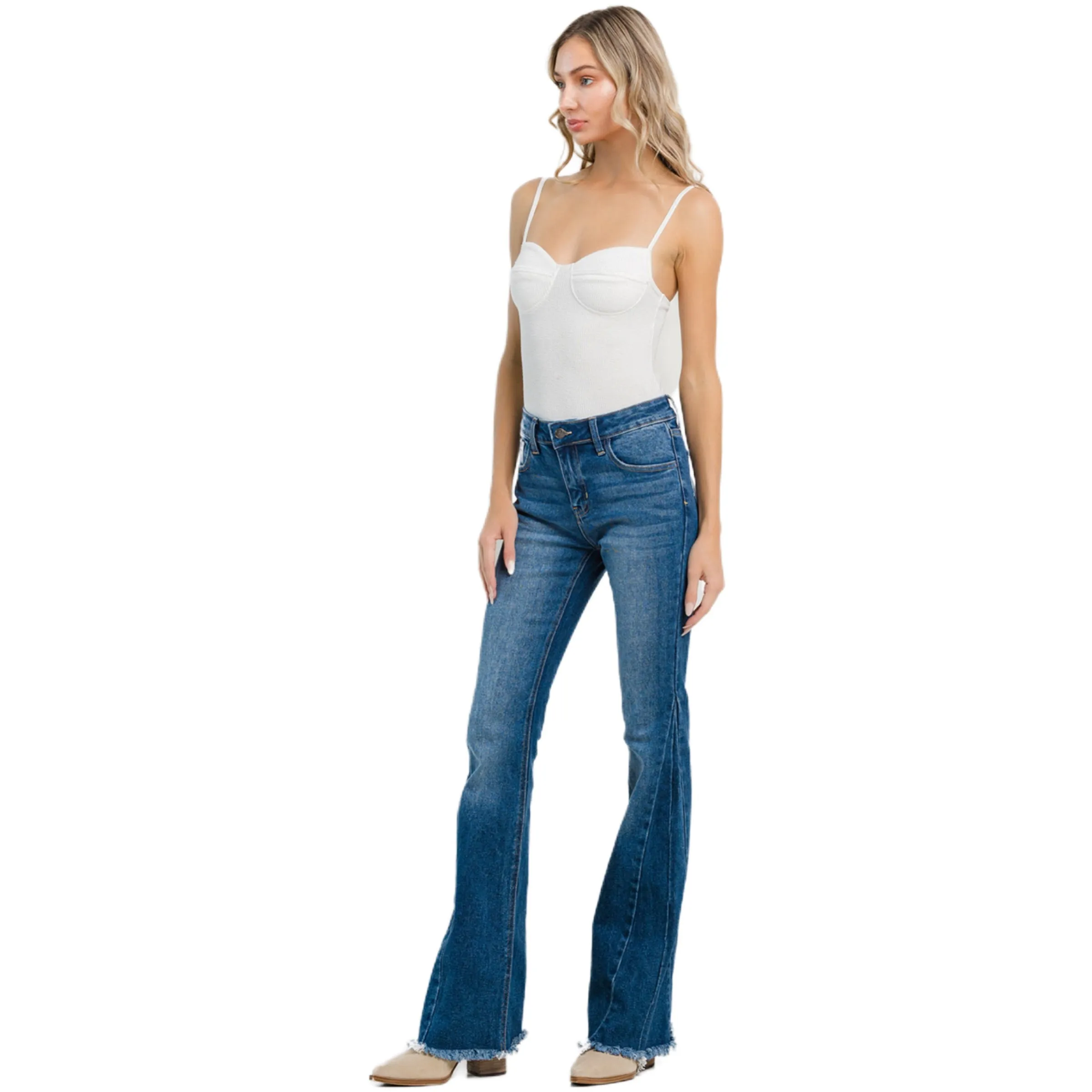 Jelly Jeans Mid Rise Flare with Side Detail Size 1, 3, 5, 7, 9, 11, 13