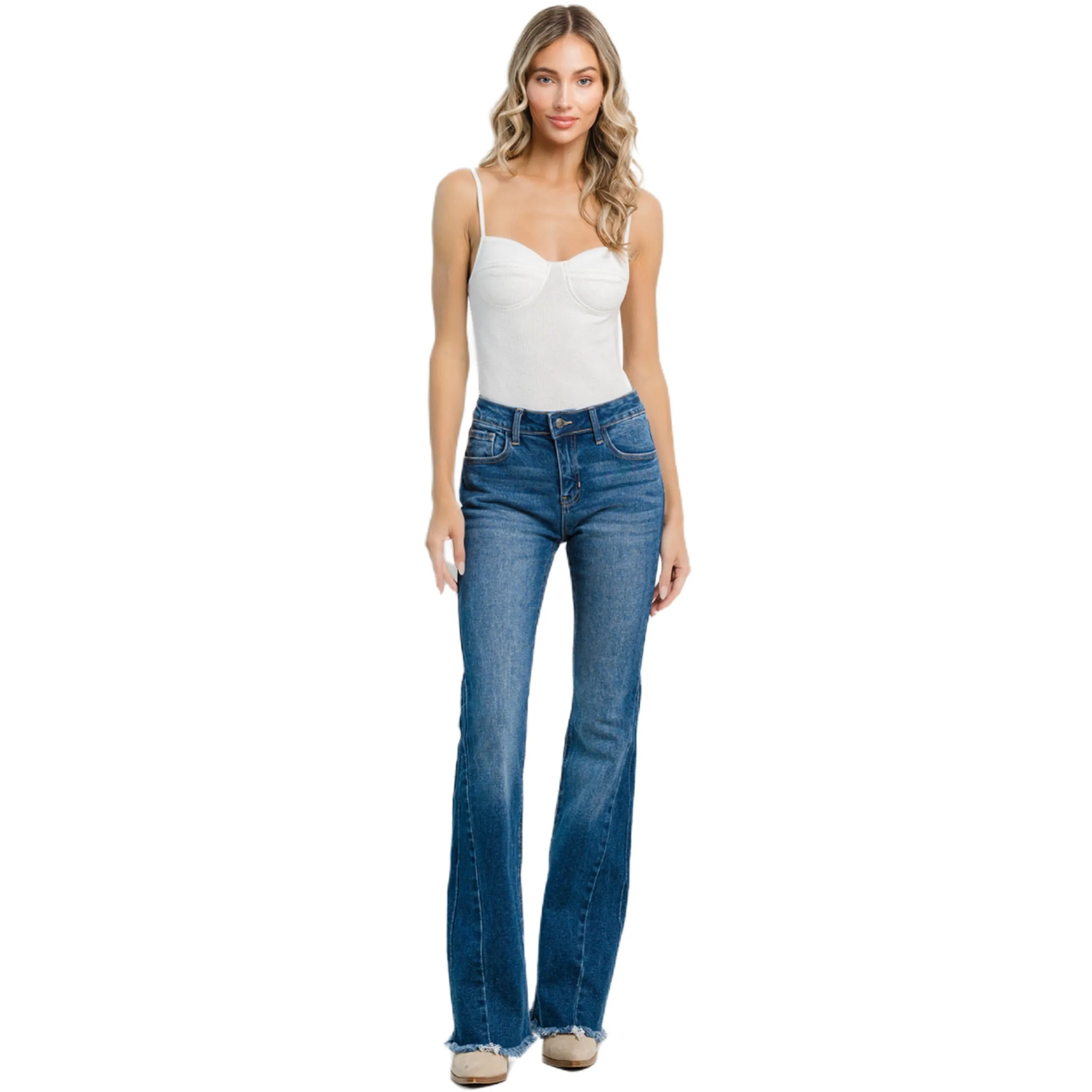 Jelly Jeans Mid Rise Flare with Side Detail Size 1, 3, 5, 7, 9, 11, 13