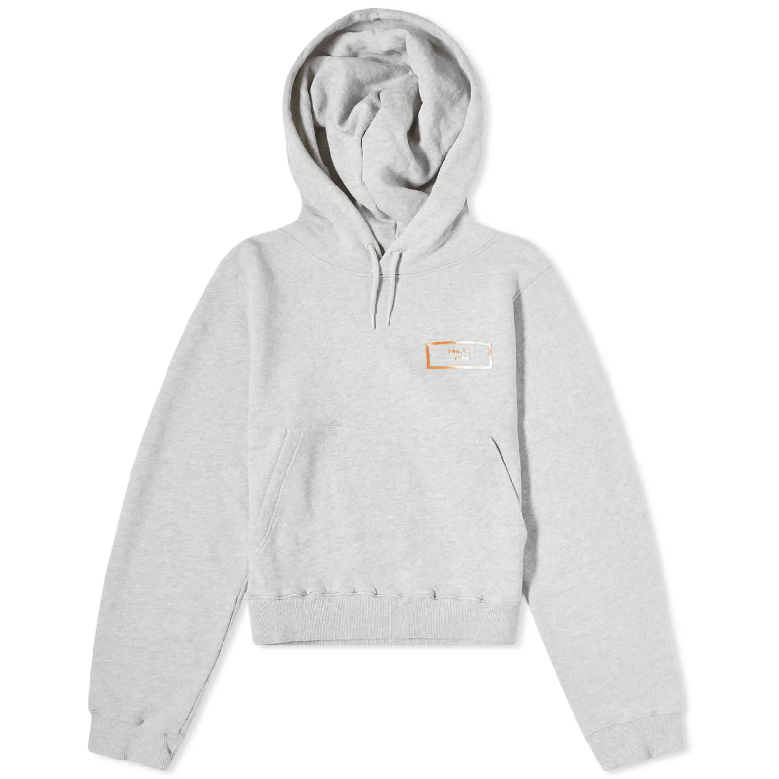 Martine Rose Shrunken Logo Hoodie in Gray Marl