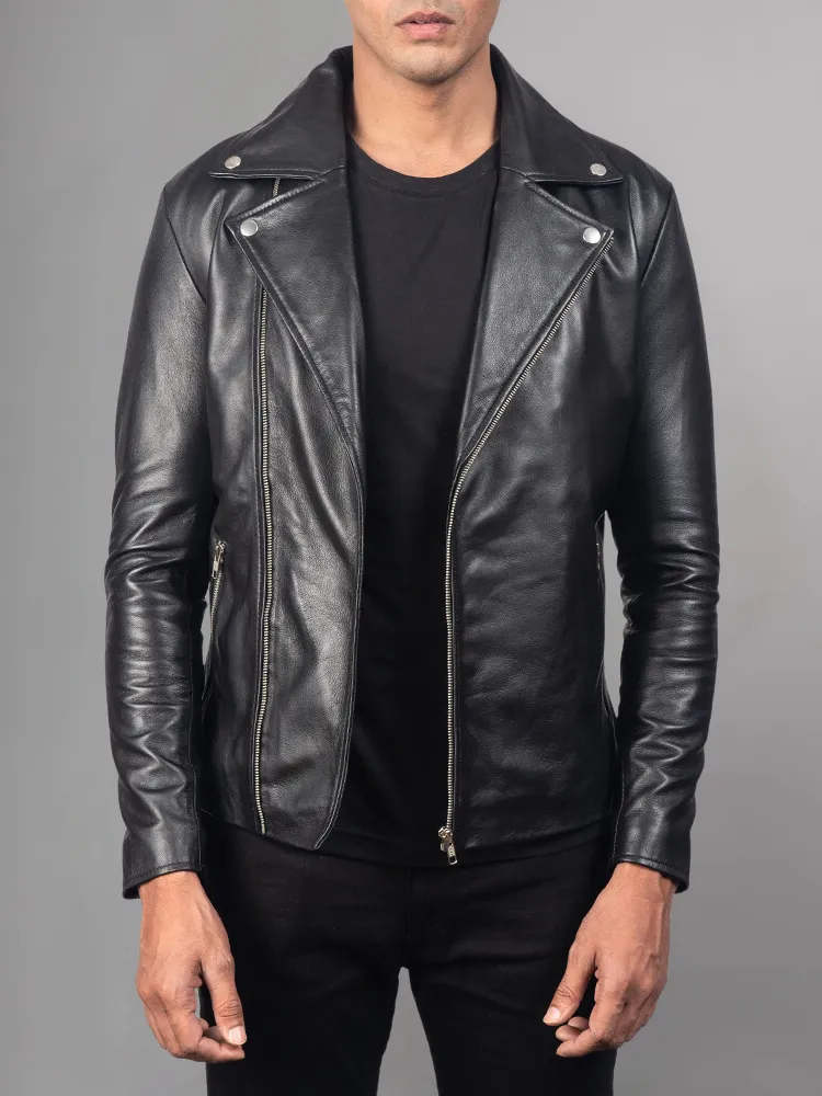 Men’s Authentic Black Motorcycle Leather Jacket