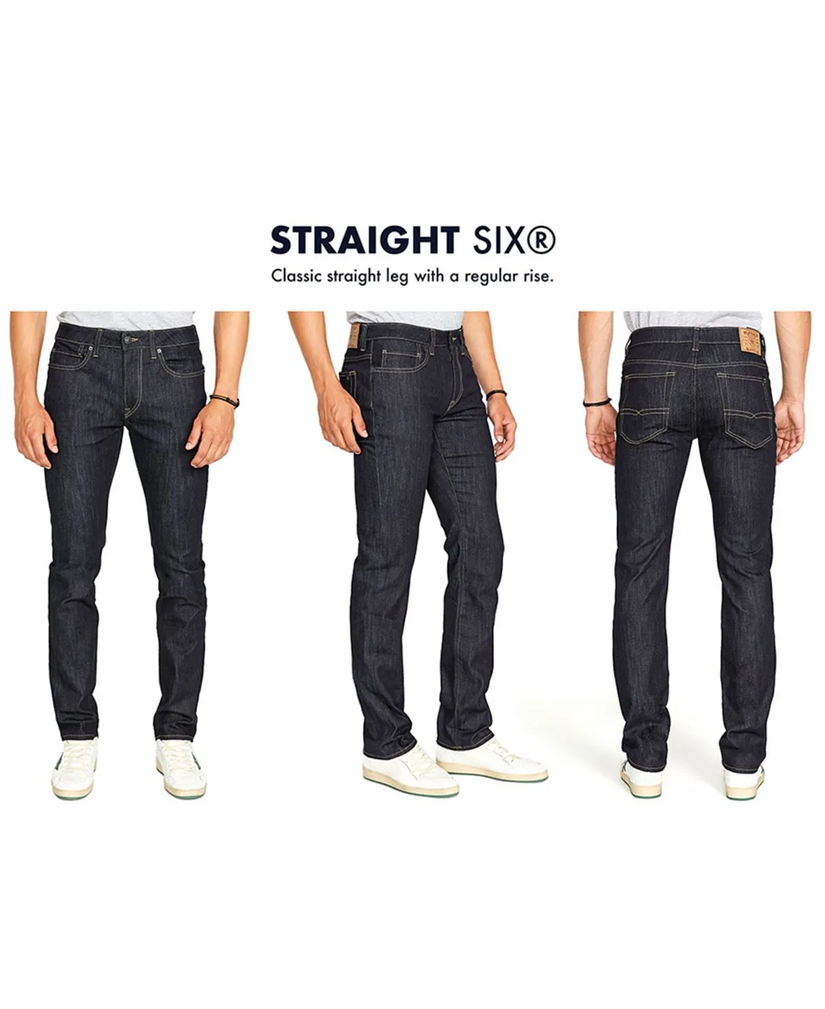 Men's straight fit six stretch Buffalo David Bitton jeans, multi