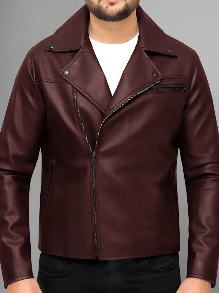 Mens Stylish Leather Motorcycle Jacket