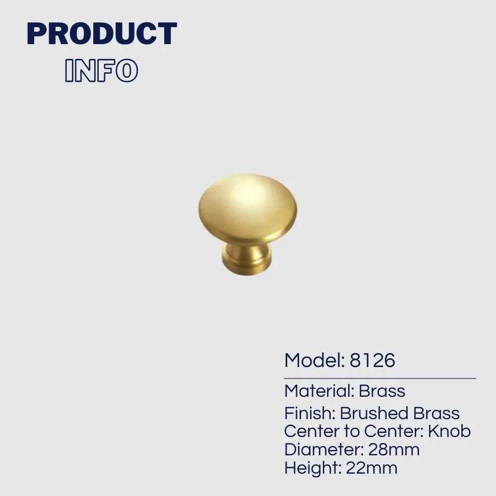 Minimalist Round Brass Knobs for Sleek Kitchen Cabinet Design