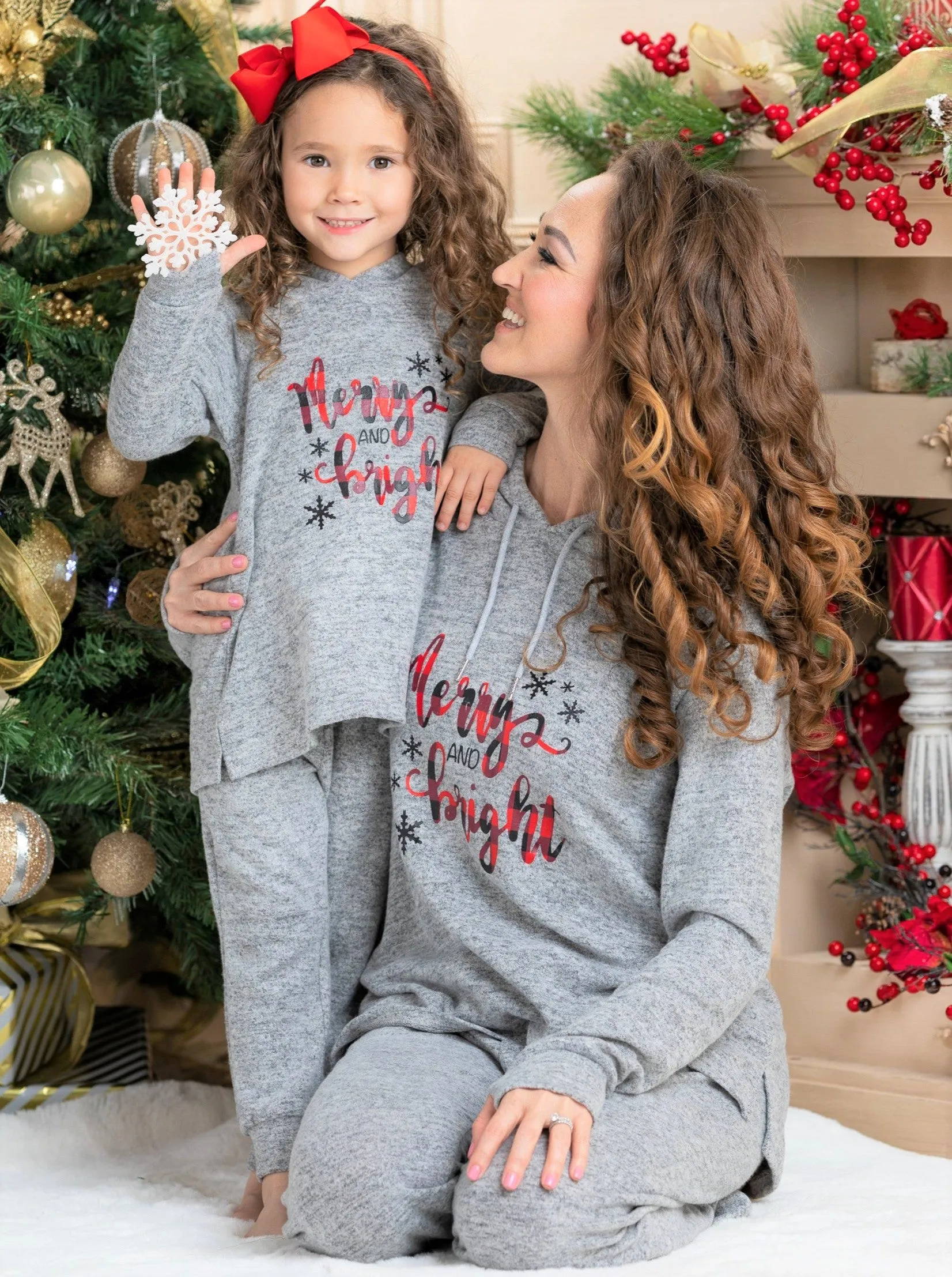 Mommy and Me Merry and Bright Jogger Set