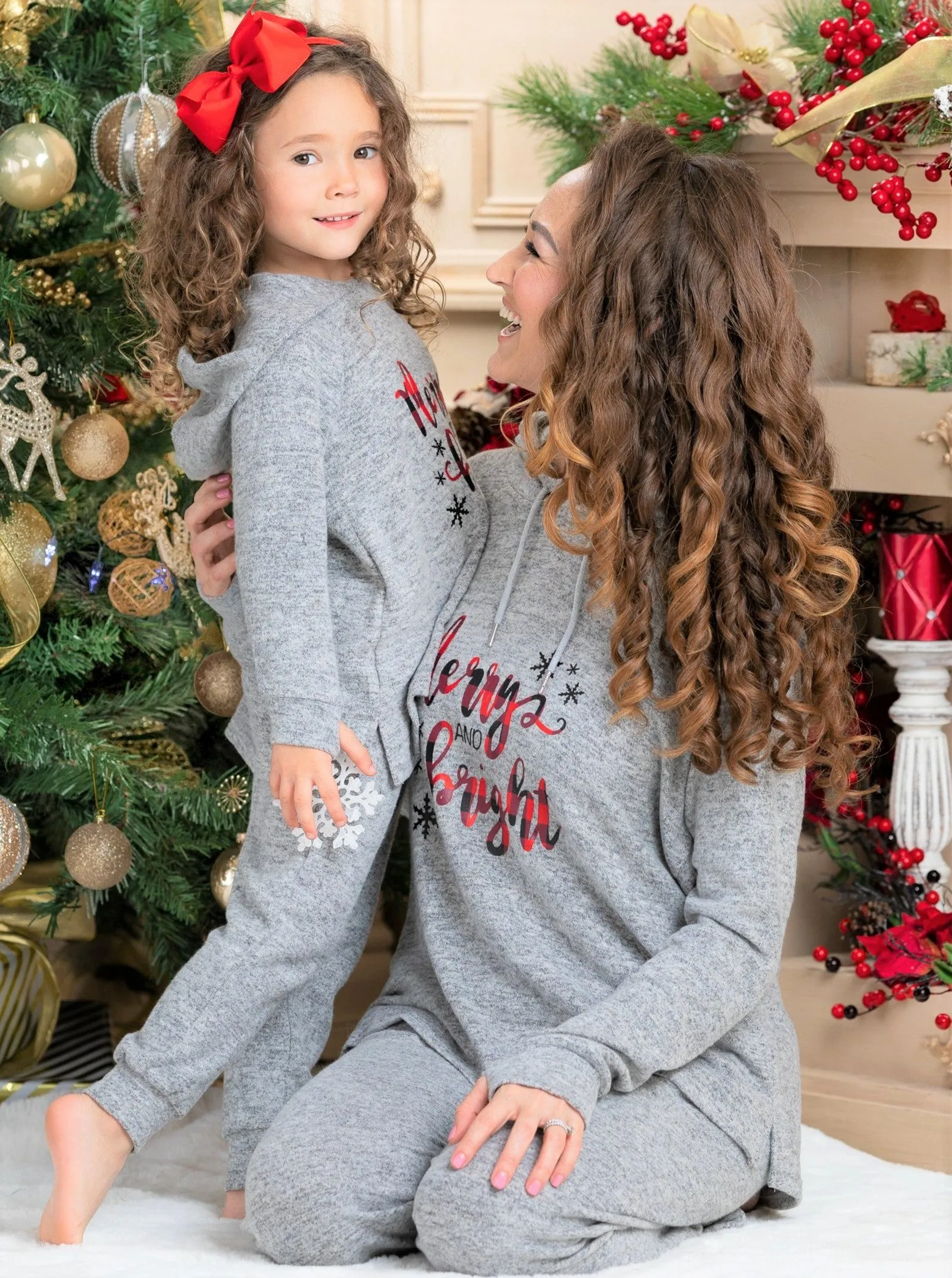 Mommy and Me Merry and Bright Jogger Set