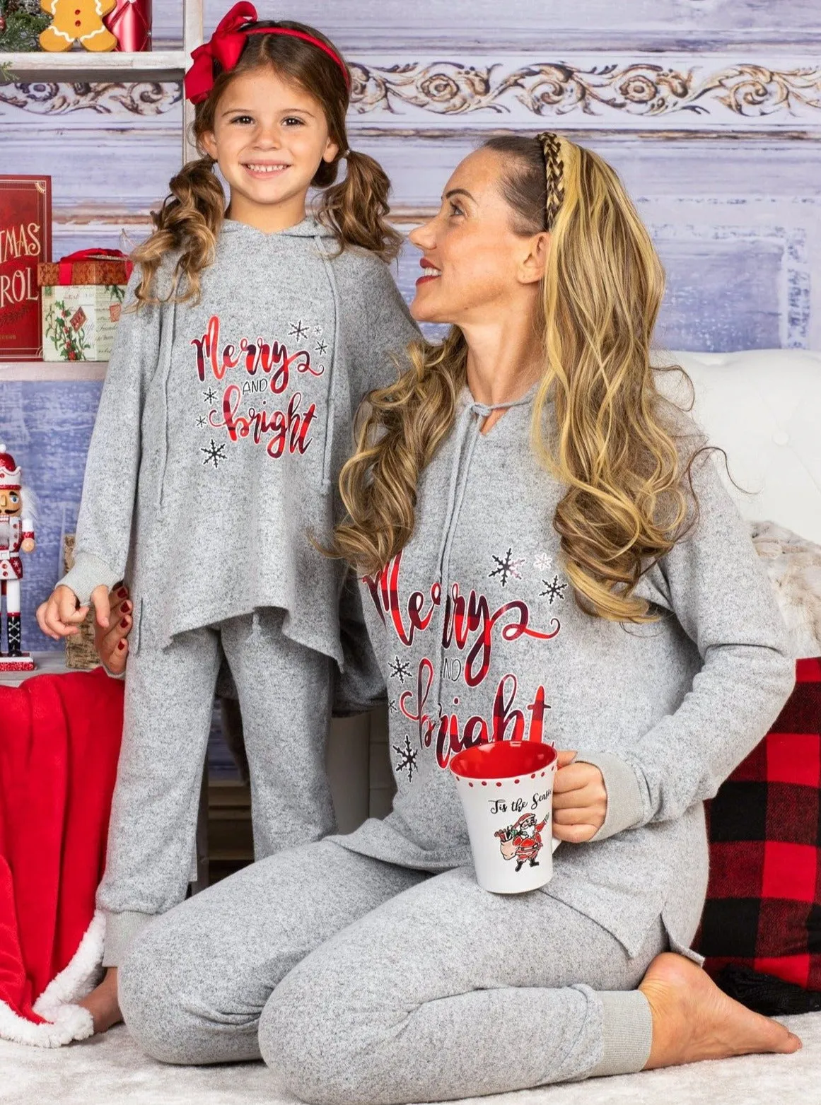 Mommy and Me Merry and Bright Jogger Set