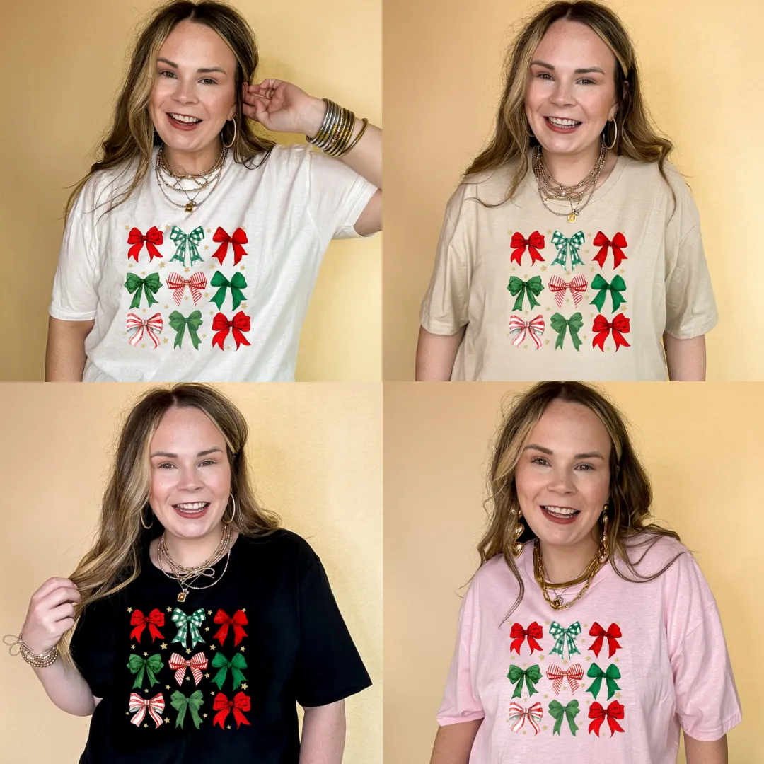 Online Exclusive | Christmas Bow Assortment Graphic Tee in Multiple Color Options