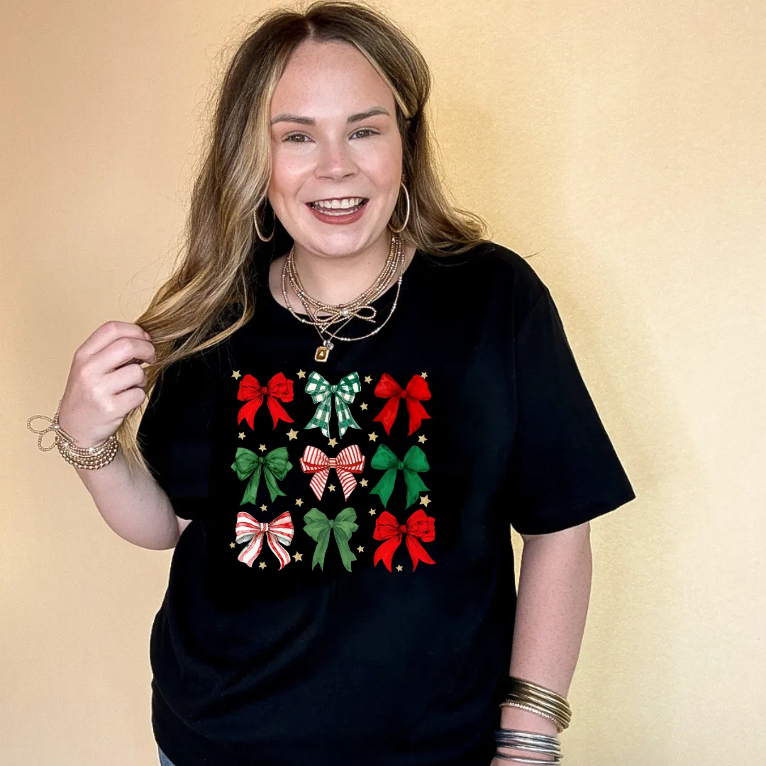 Online Exclusive | Christmas Bow Assortment Graphic Tee in Multiple Color Options