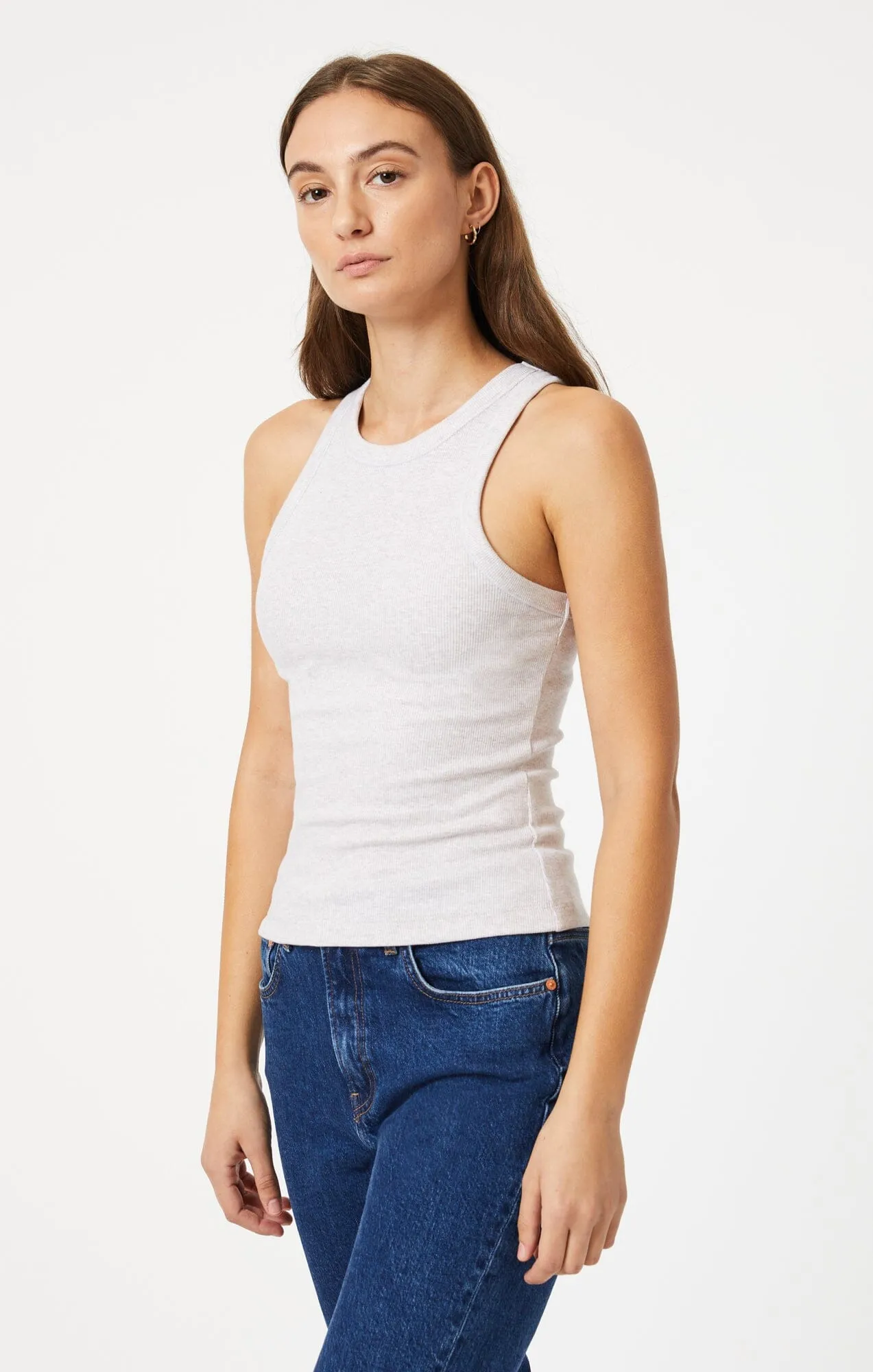 RACER BACK TANK TOP IN OATMEAL