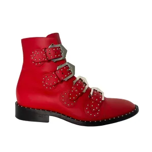 Red Leather Boots - 8