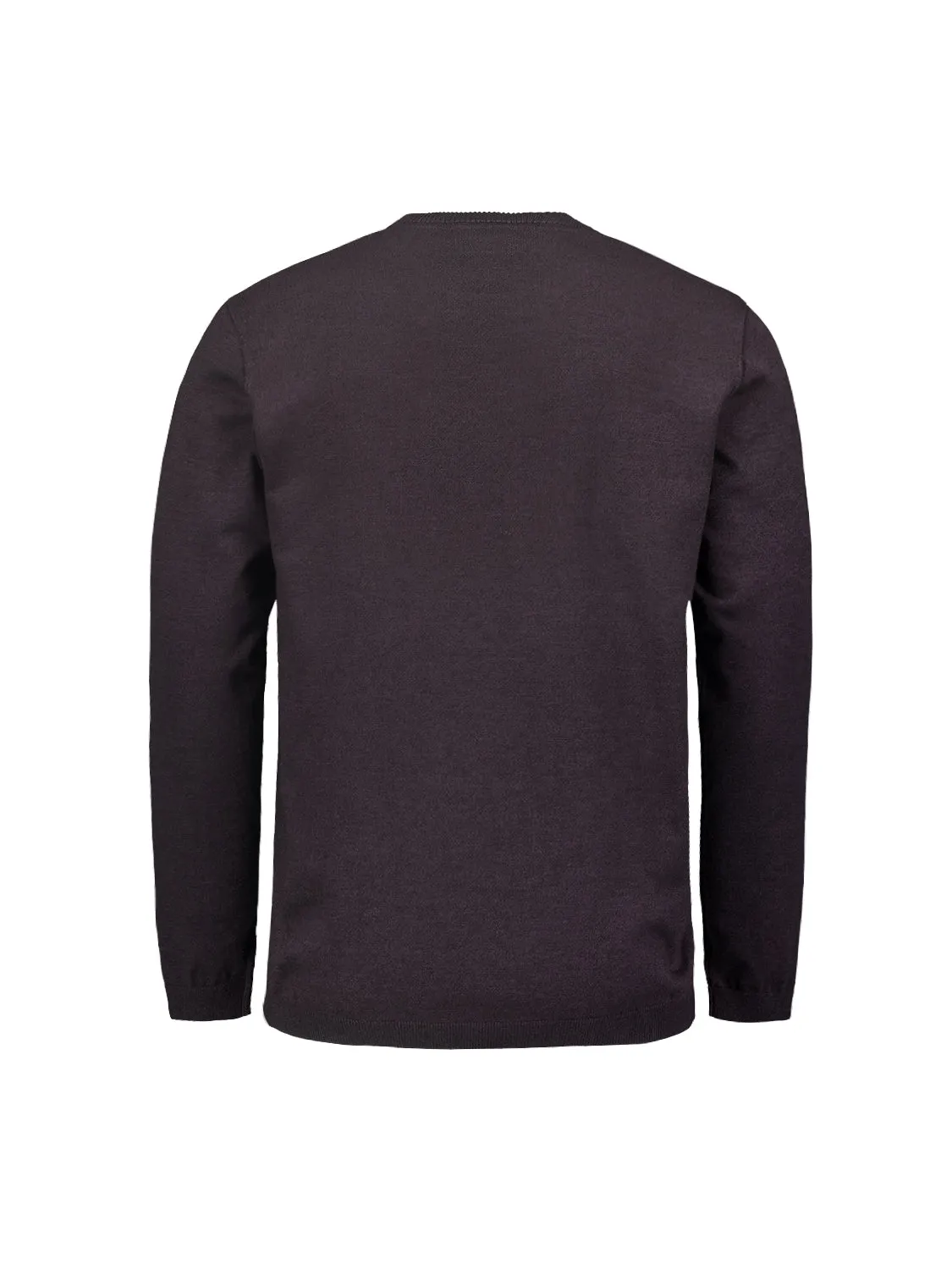 Round Neck Pullover: Two-Tone Melange and Comfortable Fit | Aubergine