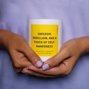 Sarcasm Rebellion - Quirky Scented Candle Gifts | Humorous Gifts | Scented Candle Gift Set | Scented Candles for Gifting Studying Sleeping | Scented Candles for Men, Upto 50hrs, 300g Soy Wax Candle