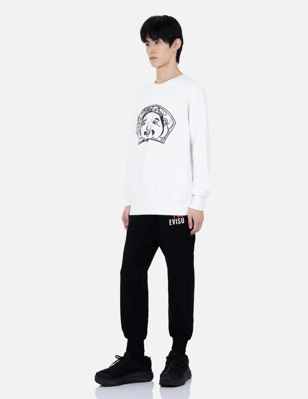 Seagull and Kamon Print Sweatpants