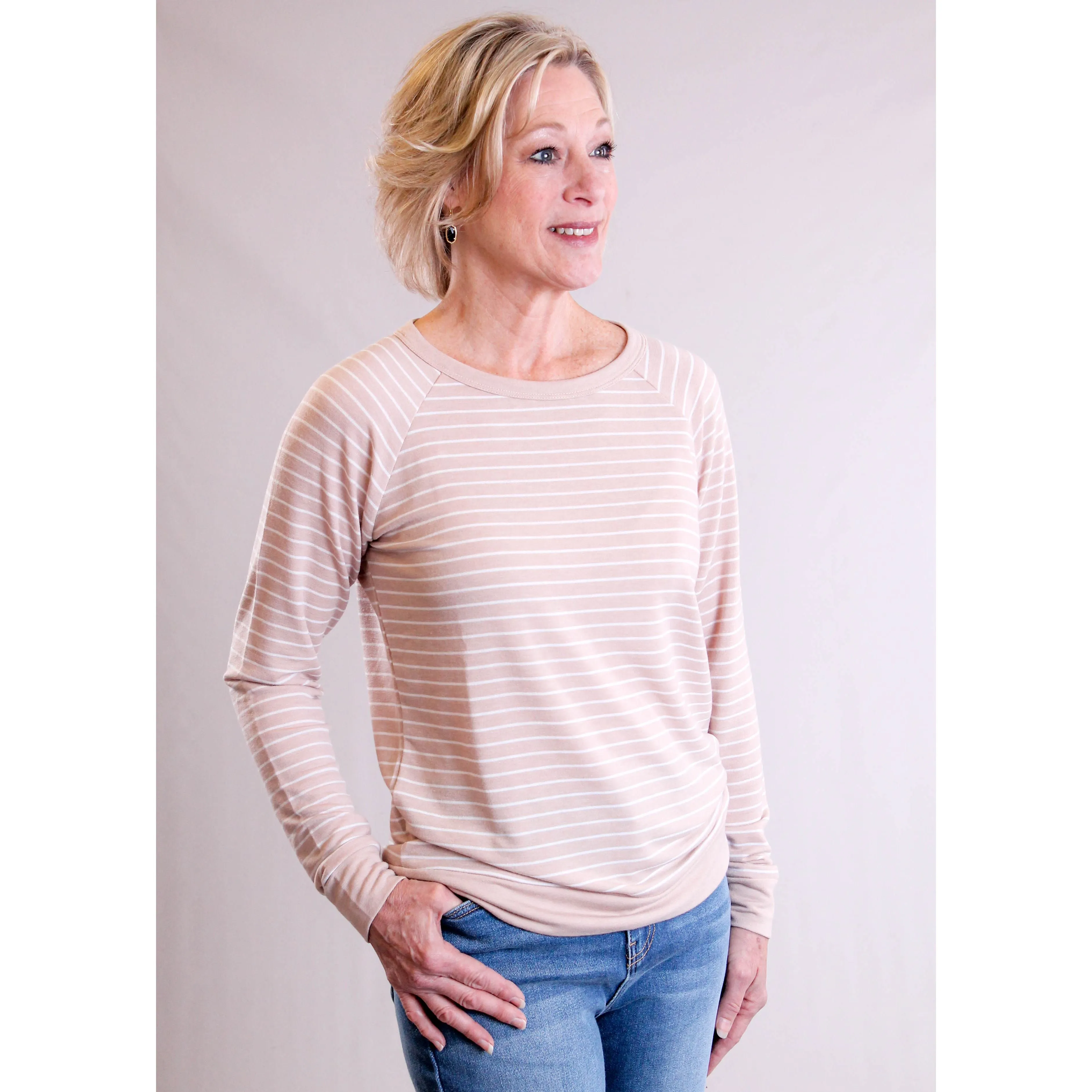 Staccato Wide Neck Raglan Sleeve Top