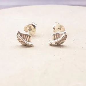 Sterling Silver Leaf Stud Earrings