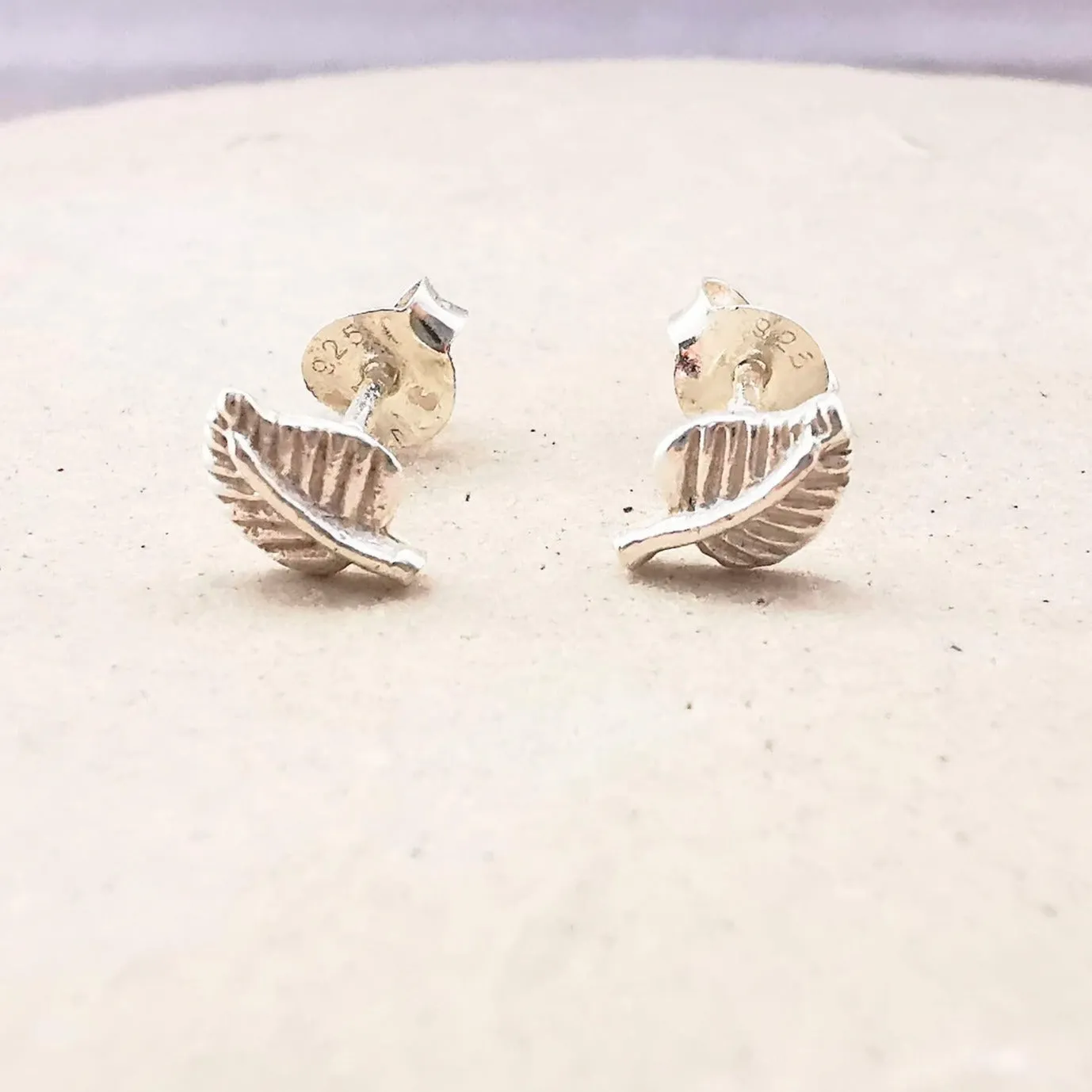 Sterling Silver Leaf Stud Earrings