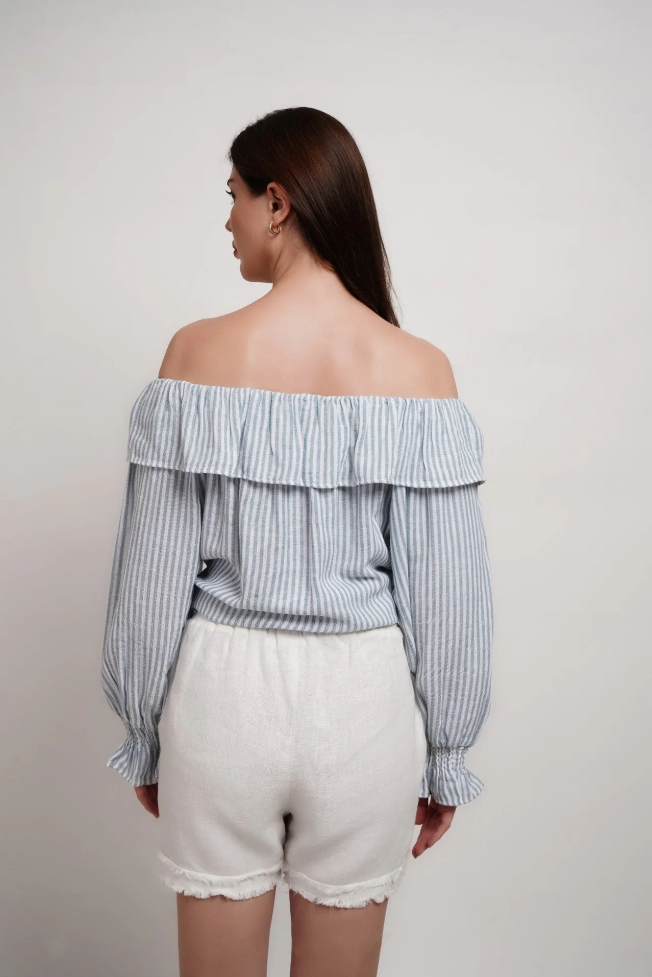 Striped off shoulder top